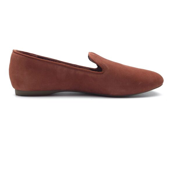 BIRDIES Starling Flat Brandy Suede Smoking Slipper Old Money Quiet Luxury Casual - Picture 2 of 9
